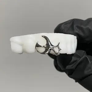 Custom 925 Sliver Swallow Teeth Grillz