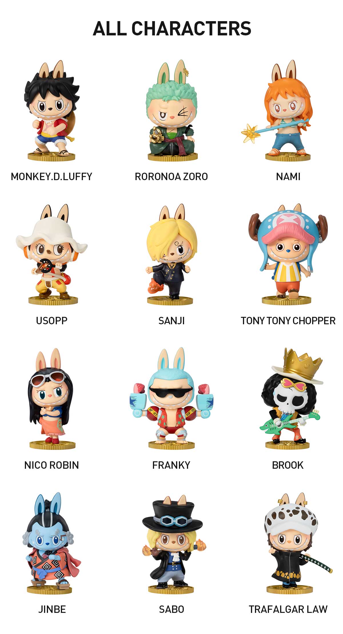 POP MART THE MONSTERS × One Piece Series Figures, Labubu Collectible Toys