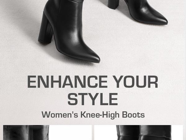 DREAM PAIRS Knee High Boots Women Chunky Heel Pointed Toe Tall Boots for Women Side Zipper Long Boots