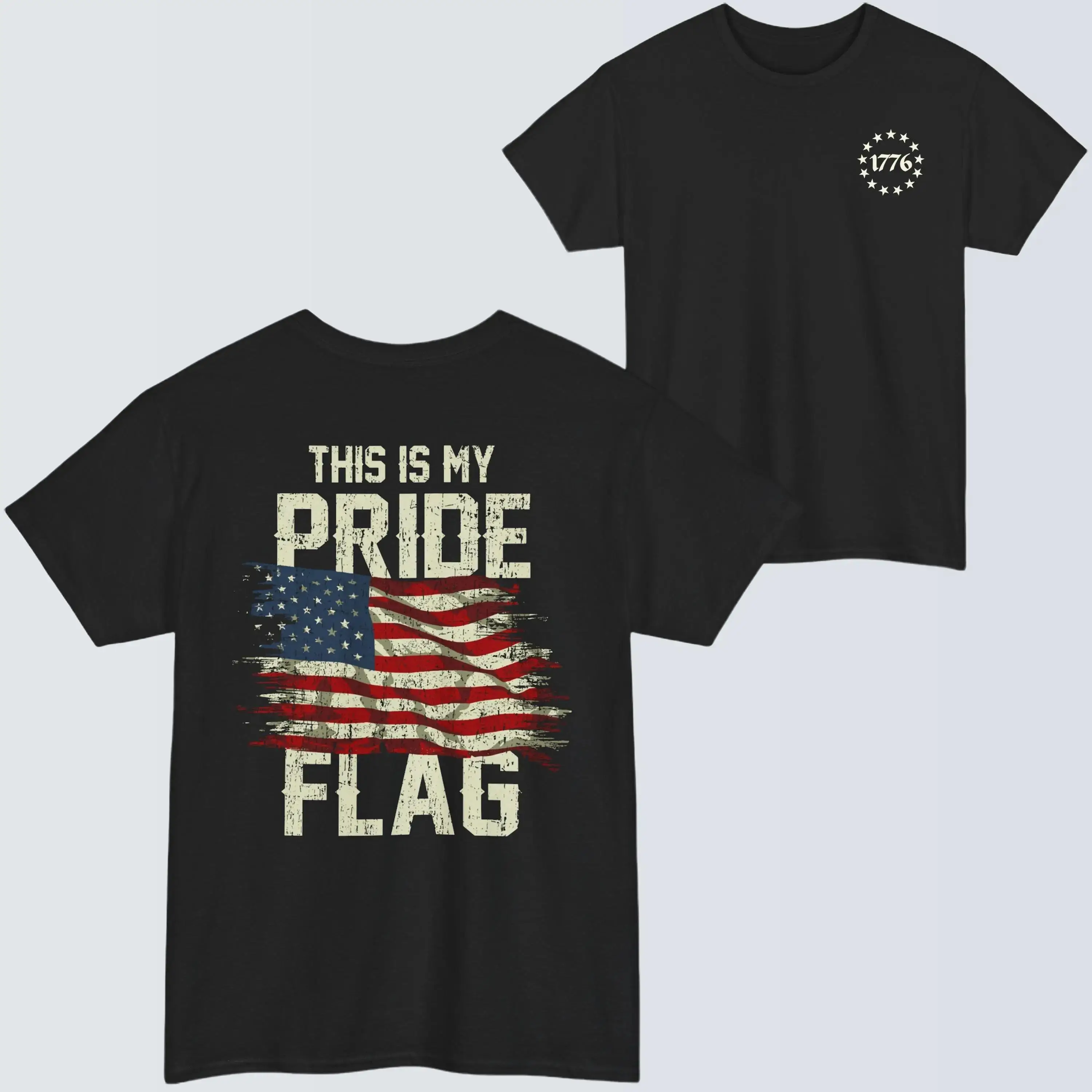 American Pride Flag T-Shirt, Bold 'This is My Pride Flag' Design! True Patriot, Military Supporters, Gift for Veterans, Proud Americans, USA Pride
