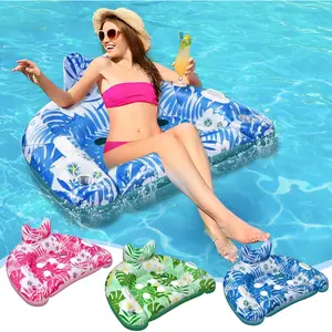 Pool Floats, 3 Pack Inflatable Pool Floats Adult & Kids, Pool Float with Cupholders & Duty Handles, Upgraded XL Pool Chairs, Perfect Summer Pool Toys for Lakes, Rivers, Beach Vacation, Water Party Fun