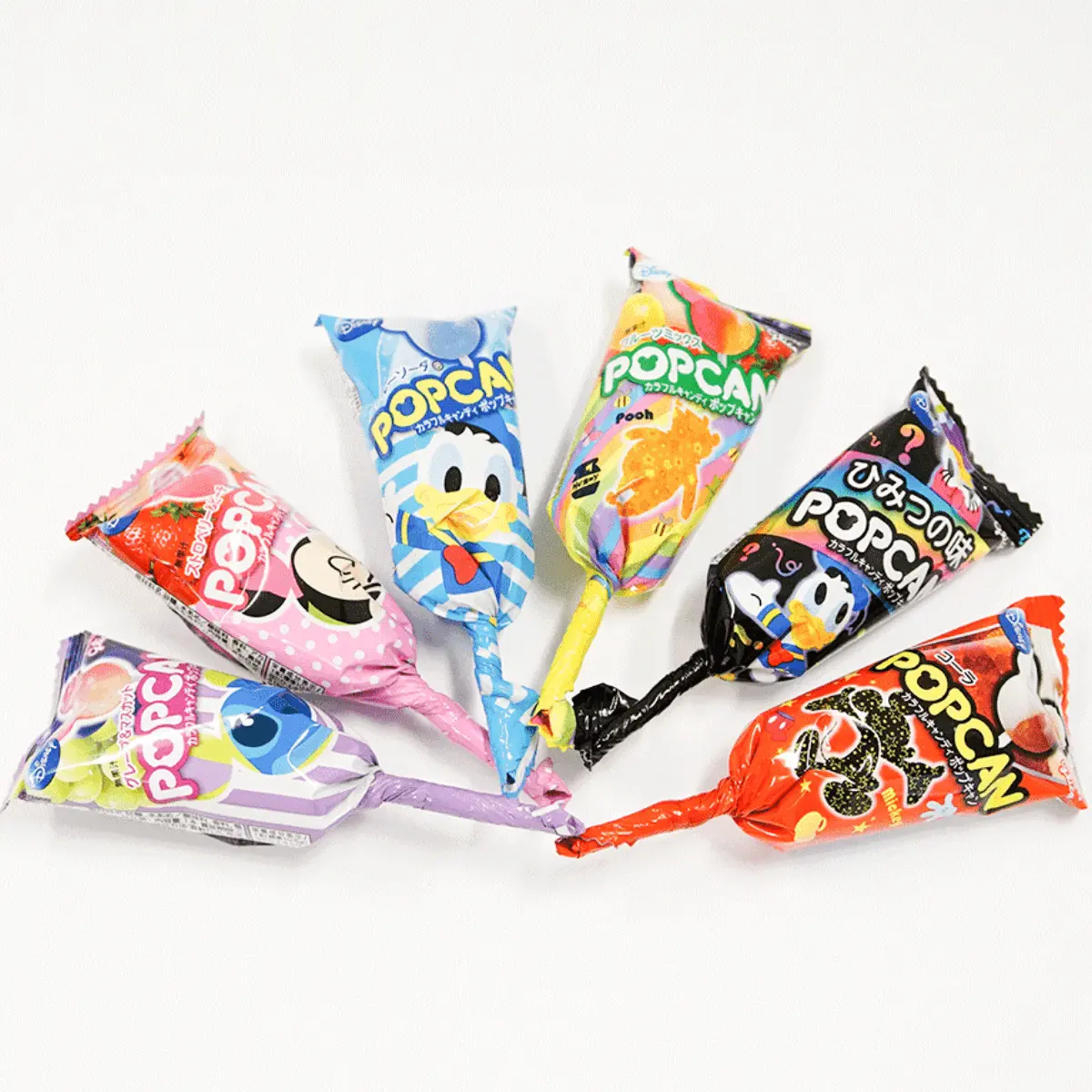 POPCAN Japan Disney Fruit Flavored Lollipop - Random Packaging, Single Stick