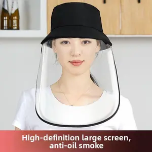 Kitchen cooking face shield to prevent oil splattering, transparent face shield for women, covering the entire face while cooking.