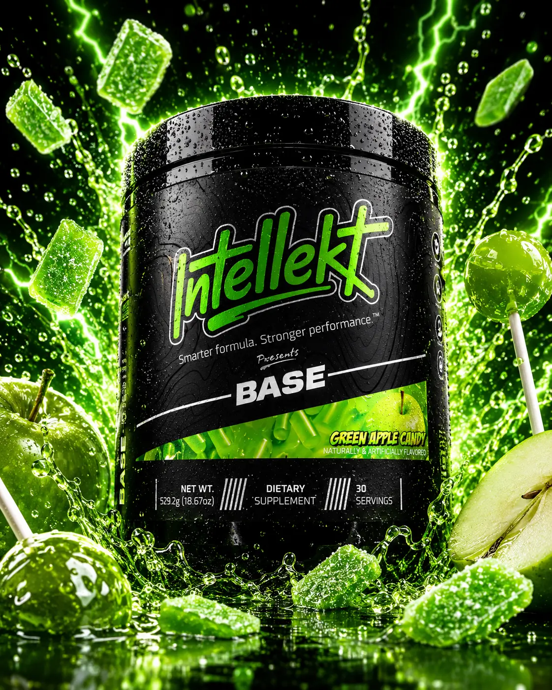 Intellekt Base Pre-Workout Powder | 30 Servings | Sugar Free Energy Drink Mix | Daily Energy, Focus & Performance Support | Your Everyday Training Fuel
