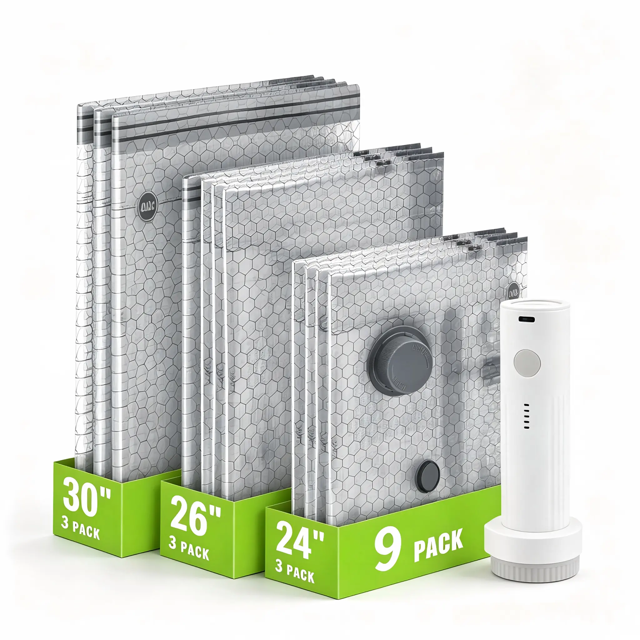 Vacuum Bags for Travel with Rechargeable Air Pump, Cordless Compression Packing Bags in Multiple Sizes, Space Saver Bags for Luggage & Suitcase #TikTokShopBackToSchool #SohoChic