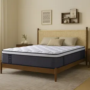 Queen Rose Medium Firm Cooling Hybrid Gel Spring Mattress Standard with Lumbar Support, 12/14 inch Queen Mattress Bed in a Box, Supportive and Comfortable, Pocket Innerspring Mattress, 100-Night Trial, Individual Pocket Spring.