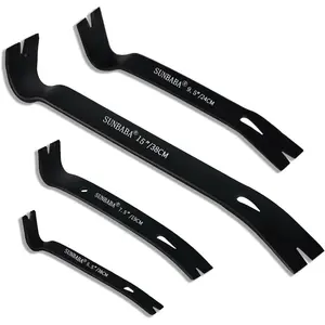 4-Pack Pry Bar Set 5-1/2"/7-1/2"/9-1/2"/15" Mini Nail Puller Crowbar,Utility Heavy Duty Claw Bar,High-Carbon Steel Crow Bar Tool for Woodworking,Prying,Lifting,Pulling