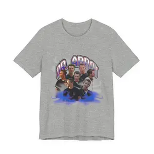 Dr. Langdon 'The Pitt' collage shirt | Short Sleeve Tee, flame graphic