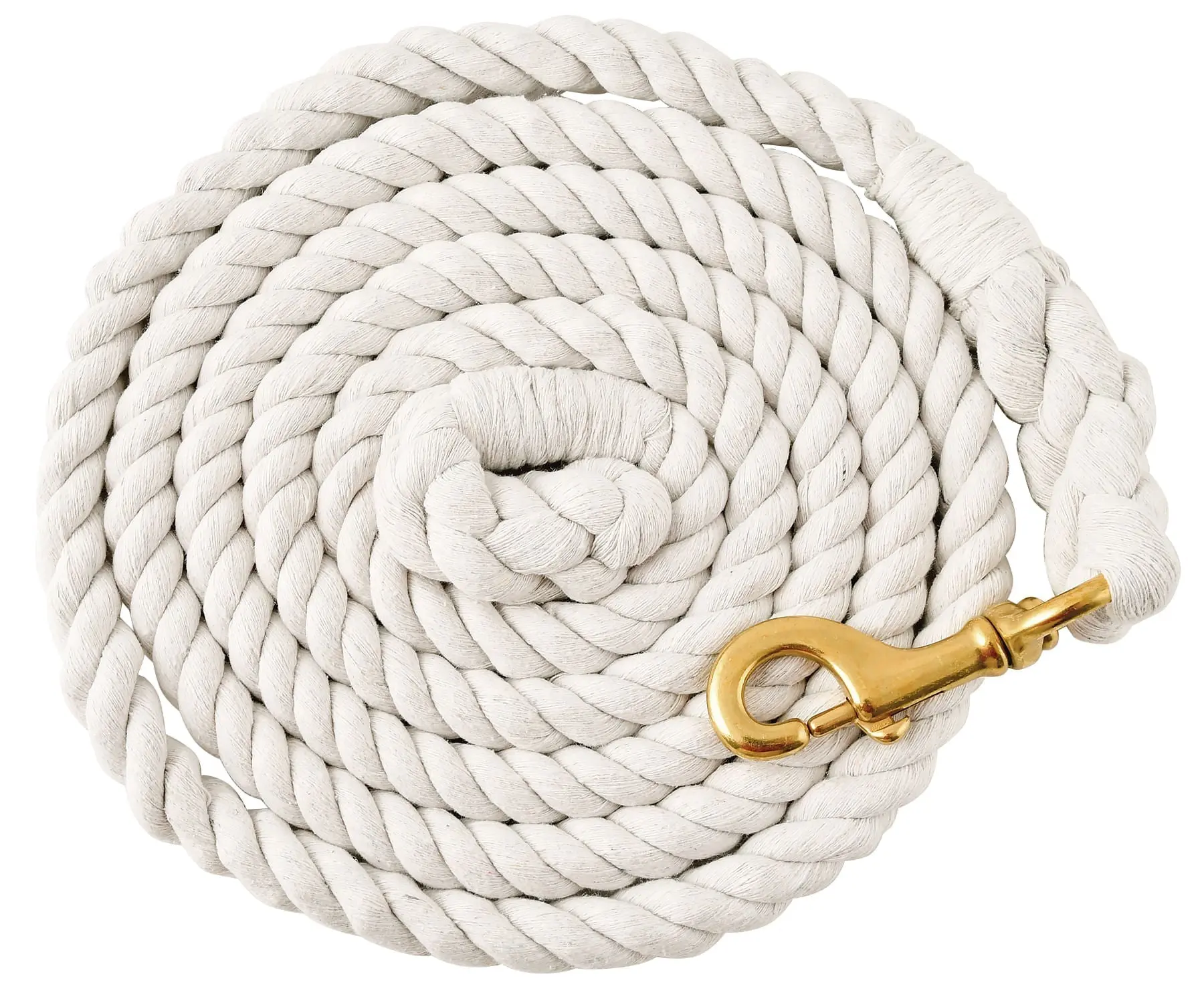 Jeffers Twisted Solid Cotton Horse Lead Ropes with Brass Bolt Snap, 10' L