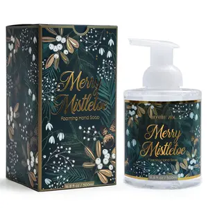 ROMIIE ZOI Christmas Foaming Hand Soap with Gift Box - Merry Mistletoe, Infused with Christmas Pine Aroma - 500ml/ 16.8 fl. oz Floral Nail