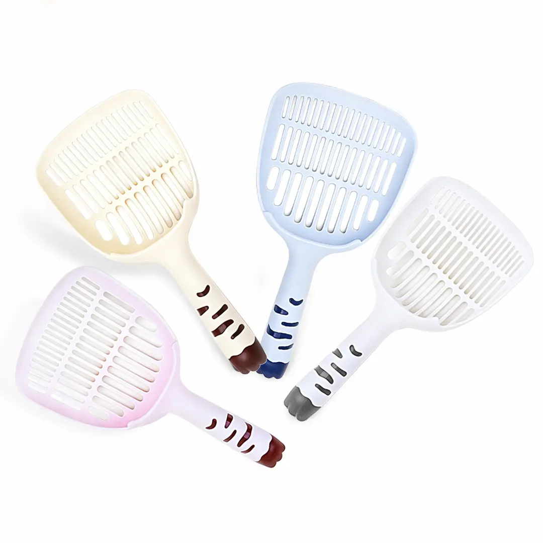 Cat Litter Scooper with Multi-Size Holes Long Handle Cat Poop Scoop for Tofu Clay Litter Easy Clean