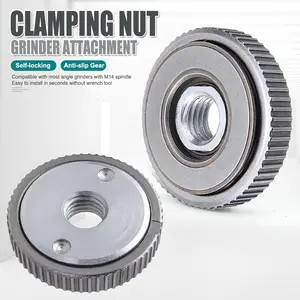 M14 Angle Grinder Quick-Release Lock Plate, Self-Locking Design, Easy Clamp & Release Nut, Secure Chuck Attachment, Durable #45 Steel