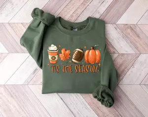 Tis' The Season Fall Sweatshirt, Fall Football Halloween Sweatshirt, Gamer Day, Tis The Season Shirt