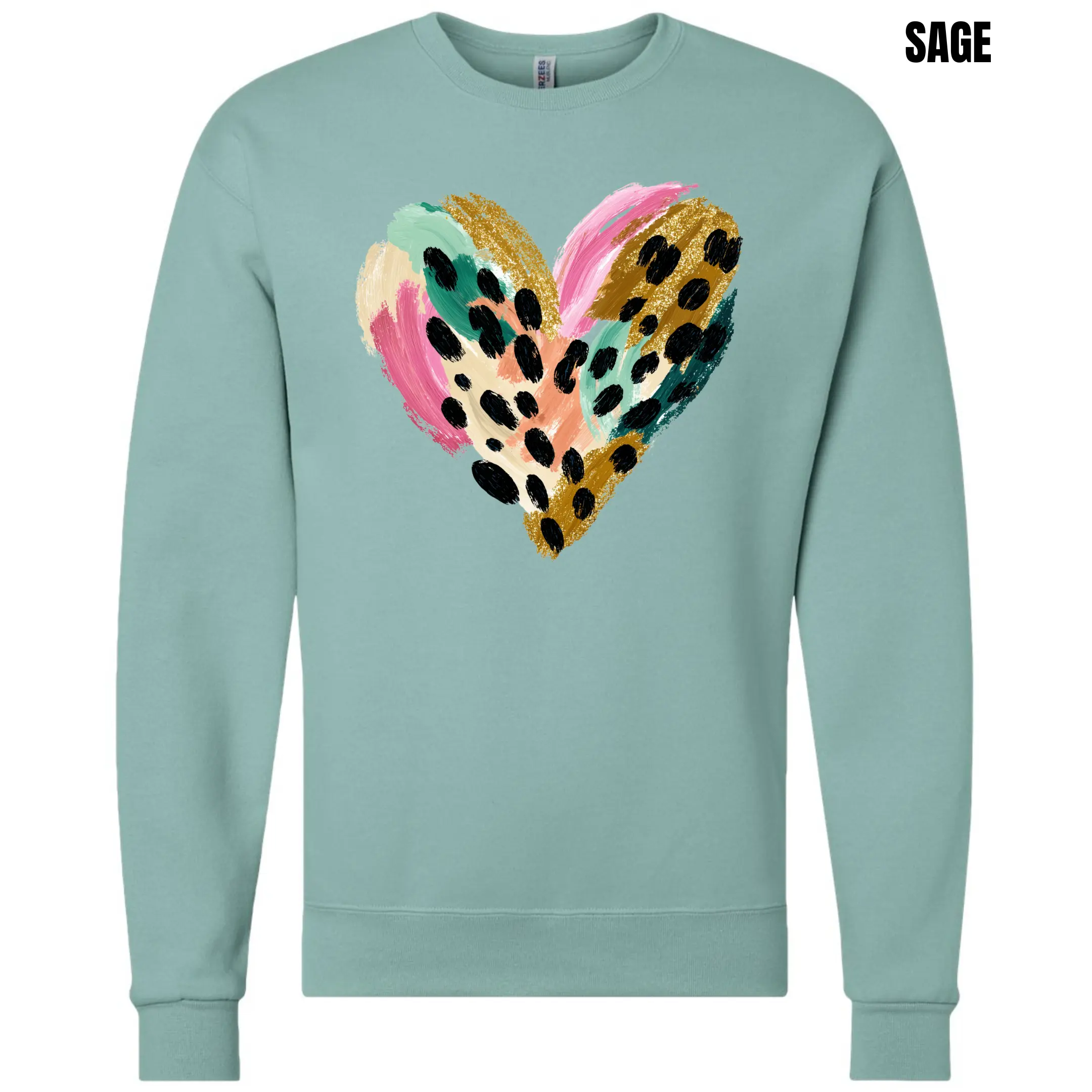 Watercolor Spotted Heart Sweatshirt 'NLB'