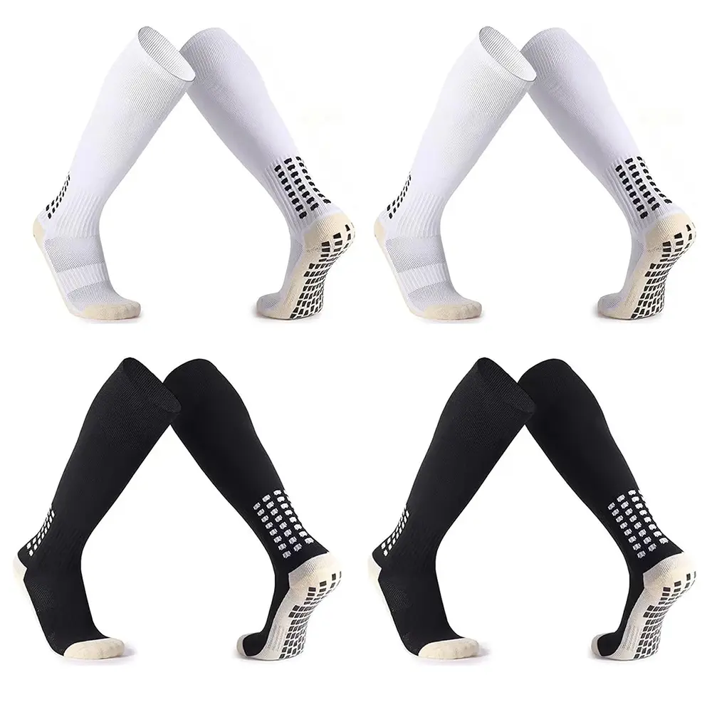 4 Pairs Knee High Non-Slip Soccer Socks for Men & Women - Football, Basketball, Hockey Sports Grip Socks 4 Pairs Knee High Non-Slip Soccer Socks for Men & Women - Football, Basketball, Hockey Sports Grip Socks