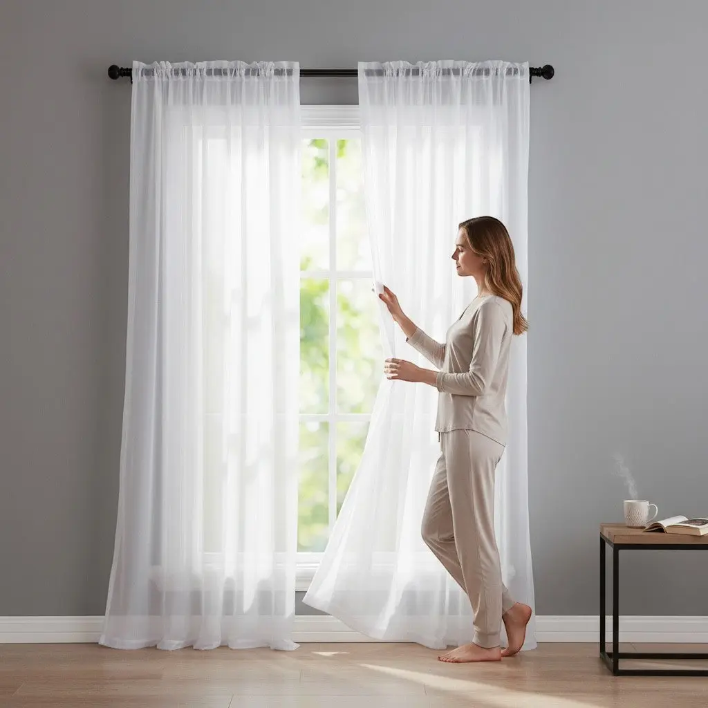 Lightweight Sheer Window Curtain Panel