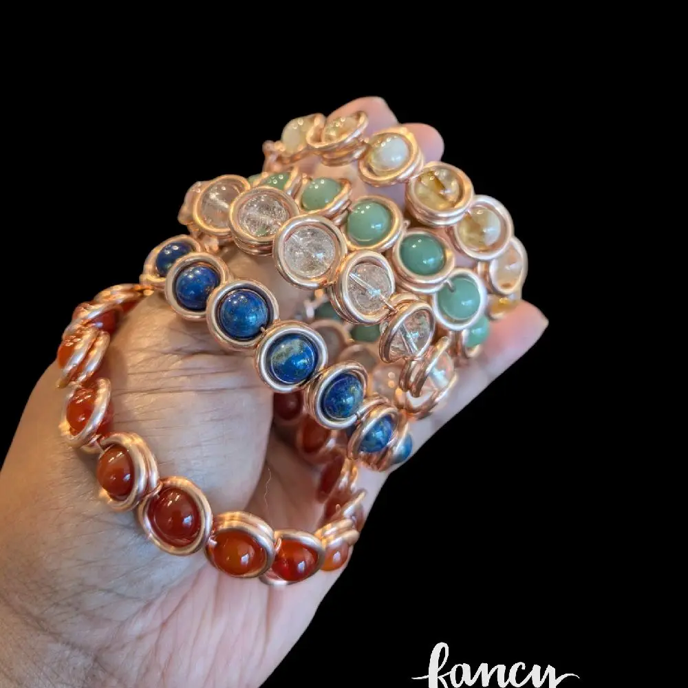 Genuine Gemstone Infinity Bangles - Choose Your Favorite Style