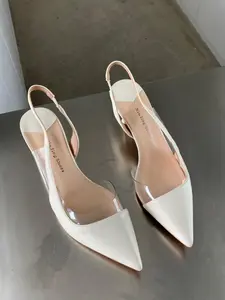 Women's Elegant Solid Color Stiletto Heels, Fashionable Temperament Pointed Toe High Heels for Party, Daily Wear, Seasonal Wear, Slingback Pumps