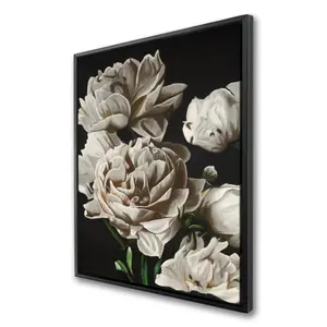 Begin Home Decor C1FC3648TY2CIJ 36 x 48 in. Beige Peonies - Framed Canvas for Elegant Home Decor