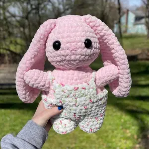 Jumbo Pink Crochet Bunny, Handmade Plushie