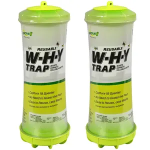 EcoSafe WHY Trap for Wasps Hornets & Yellowjackets 2-Pack Reusable Acetic Acid Attractant Kit 19 Species Catcher Indoor Outdoor