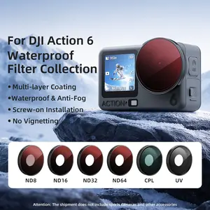 Djl Action6 Waterproof Filter Lens, Dji Anti-Fog Protective Lens, Sports Camera Accessories, Durable & Clear Optics
