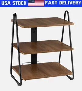 3 Tiers Industrial Style Storage Rack with Cable Management, Equipment