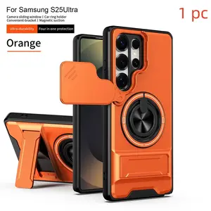 Sliding Camera Protection Cover for Samsung Galaxy S26 S25 S24 S23 Ultra Plus S26Edge S25Edge S23FE S24FE S25FE, Wireless Charging, Stand, Car Magnetic Holder, Lens Protector, Accessories