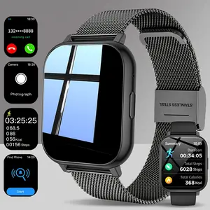 Unisex Smartwatch with A Stainless Steel Mesh Band, Multiple Sports Modes, Calling Smart Watch, Compatible with IPhone and Android, The Best Gift Choice, Fitness Smartwatch