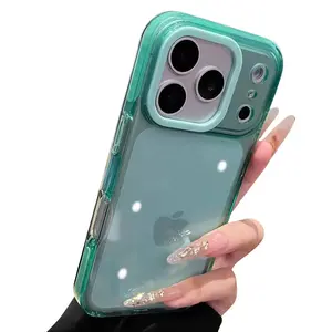 Slim Stylish Clear Colorful iPhone Case, Soft TPU Silicone Protective Cover with Camera Lens Protection, Shockproof Anti‑Scratch Heavy Duty Bumper Case, Compatible with iPhone 11‑17 Pro Max Plus