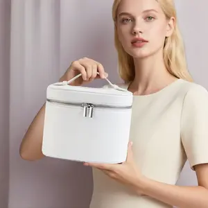 Makeup Bag Vanity Case Cosmetic Bag with Removable Divider Travel Toiletry Bag for Women Portable Make up Box Organizer White Large Capacity Adjustable Storage Design Brush Friendly Interior Durable Easy to Clean eco  shield swiffer  pro britax magical wi