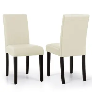 SUBRTEX Home 2PK Modern Upholstered PU Leather Dining Chairs