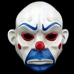 [Cool 3D Resin Mask] Cool 3D Hand-Painted Clown & Dark Knight Resin Mask - Adjustable Elastic Band for Halloween, Masquerade, Stage Shows & Parties