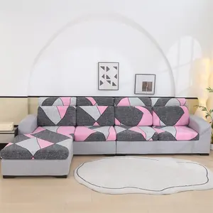 Geometric Pattern Sofa Cover, 1 Count Soft Comfortable Sofa Slipcover, Dustproof Sofa Cover for Home Living Room Decor, Elastic Sofa Slipcover