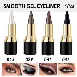 2pcs Black Gel Eyeliner Pencil, natural black eyeliner cream waterproof smudge proof, eye liner black smoky eyeshadow palette stick crayon, Goth Halloween makeup, delineador de ojos contra el agua