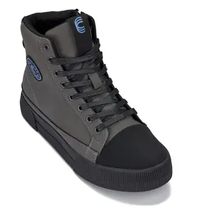 CALTO - S3423 - 2.4 Inches Taller (Grey) - Cap Toe High Top Zip-Up Sneaker Boots