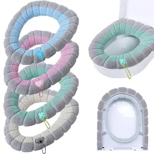 Washable Toilet Seat Cushion Soft Comfortable Toilet Seat Cover Protector Warm Filling Extra Comfort Bathroom Supplies