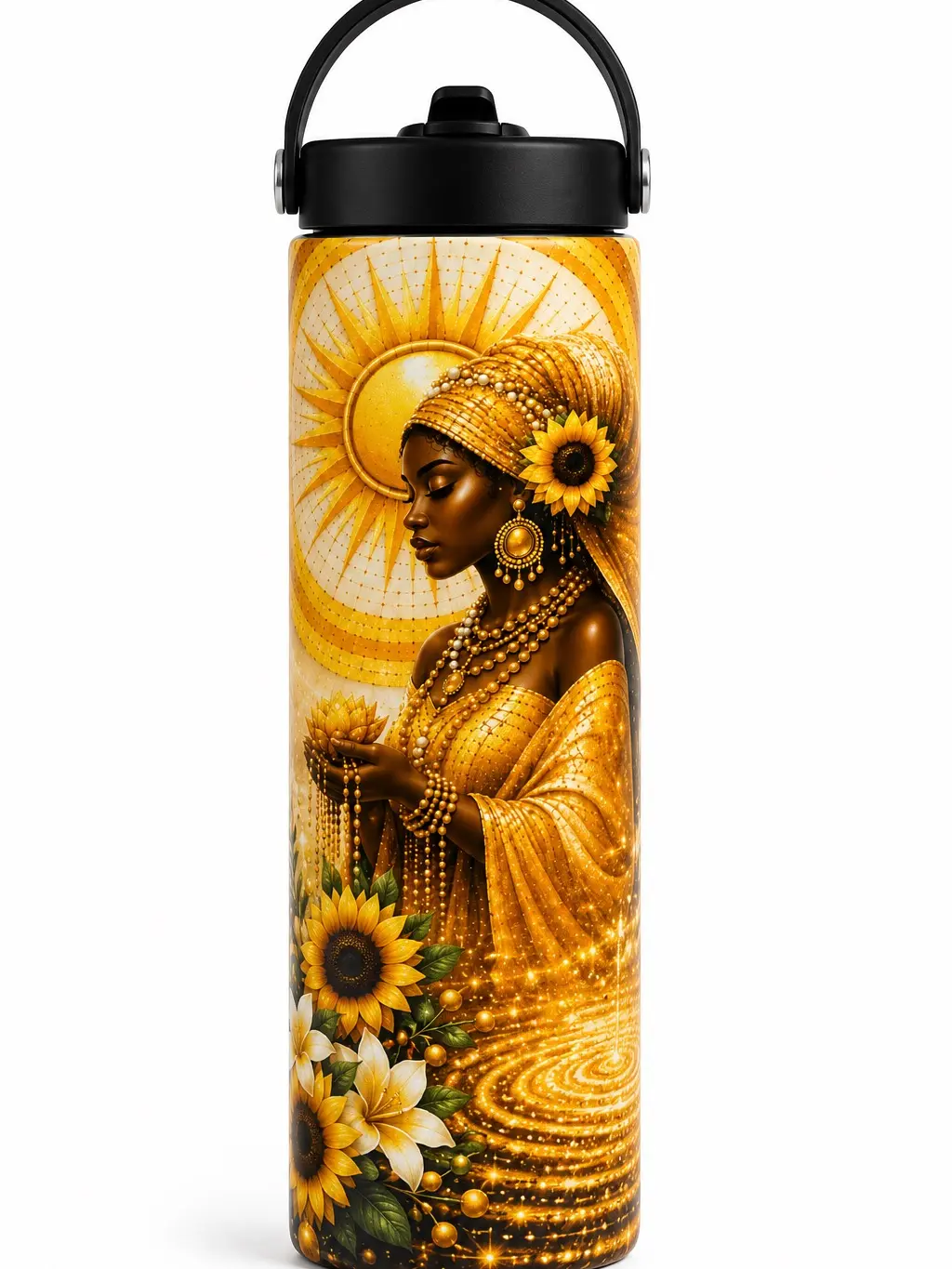 Oshun 20oz Stainless Steel Tumbler | Double Lid | Vacuum Insulated | Spiritual Gift | Premium Sublimation