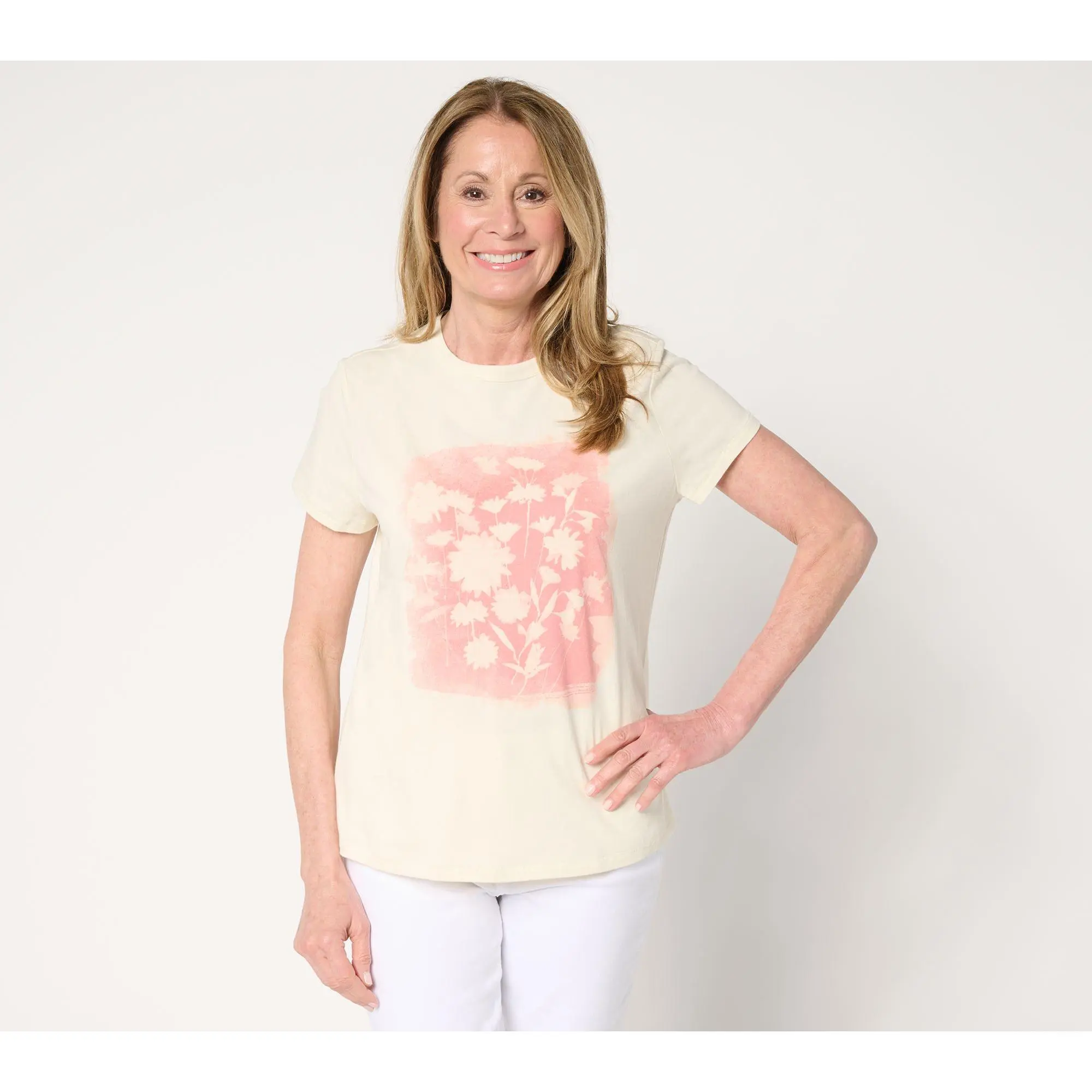 Me by Jennie Garth 100% Cotton Flower Press Graphic Tee