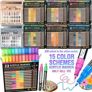 15 Color Series Marker Pens, 22 Colors Per Series, Fine Tip 0.7mm, Quick-Dry Ink, Ideal for Art, Craft, and DIY Projects