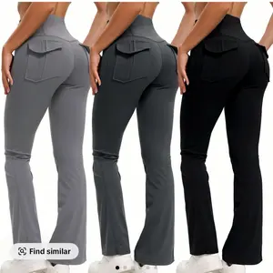 3PCS Women's Butt Lifting Leggings with Flap Pockets High Waist Tummy Control Side Pocket. Sporty, Comfy and Breathablal for Yoga, Gym, Workoe and Running Ladies'   Activewear   for All Seasons