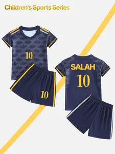 Children's football jersey and pants set with jersey number 10 - made of quick-drying fabric, suitable for sports and leisure, children's outdoor activities, and sports styling. It is made of breathable material and is the first choice for children's gift