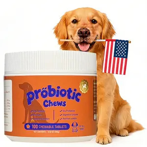 8-in-1 Pet Probiotics – Gut Health, Digestive & Immune Support – Premium Quality Ingredients – Beef Flavour – 90 Chewable Treats