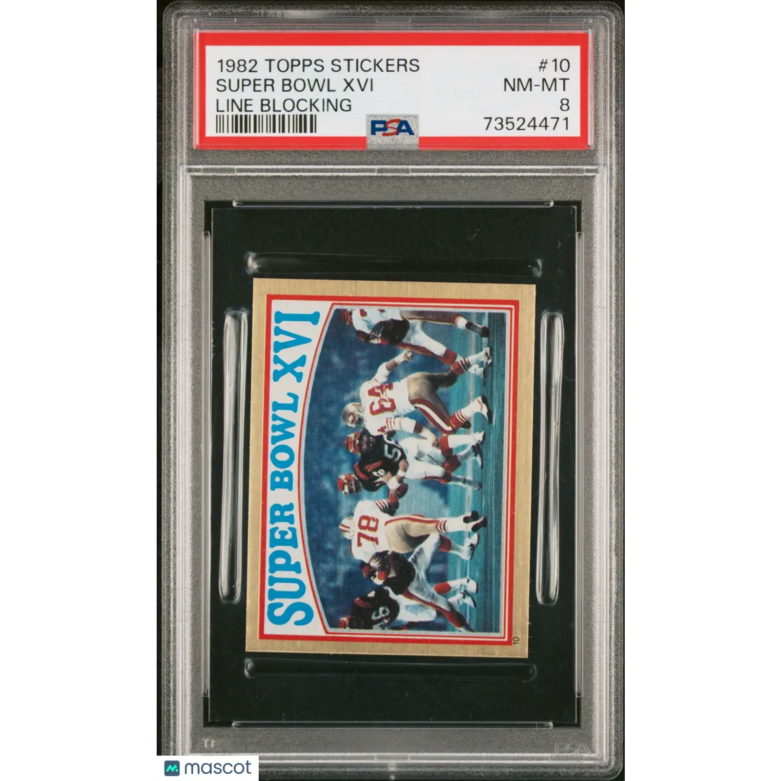 Super Bowl Xvi PSA 1982 Topps Stickers Football #10 8 73524471