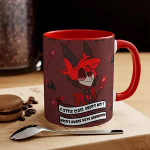 Hazbin Hotel Alastor The Radio Demon Accent Mug, Double Sided Wrap Around Design, Coffee Cup, Gift for Fans, Unique Kitchen Decor,