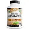 NaturaLife Labs Organic Ashwagandha 2100 mg per Serving – Full Spectrum Root Powder and Standardized Extract (Withanolides) – 100 Capsules – Vegan – Non-GMO, Gluten-Free