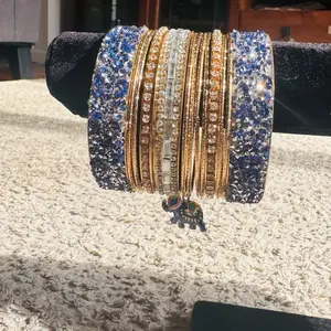 Traditional Nepali-Indian Adjustable Bangle Set, Size 2.6 with Elephant Charms, Fashionable Bracelet, Jewelry Accessory, Casual Trendy Jewelry, Bracelets