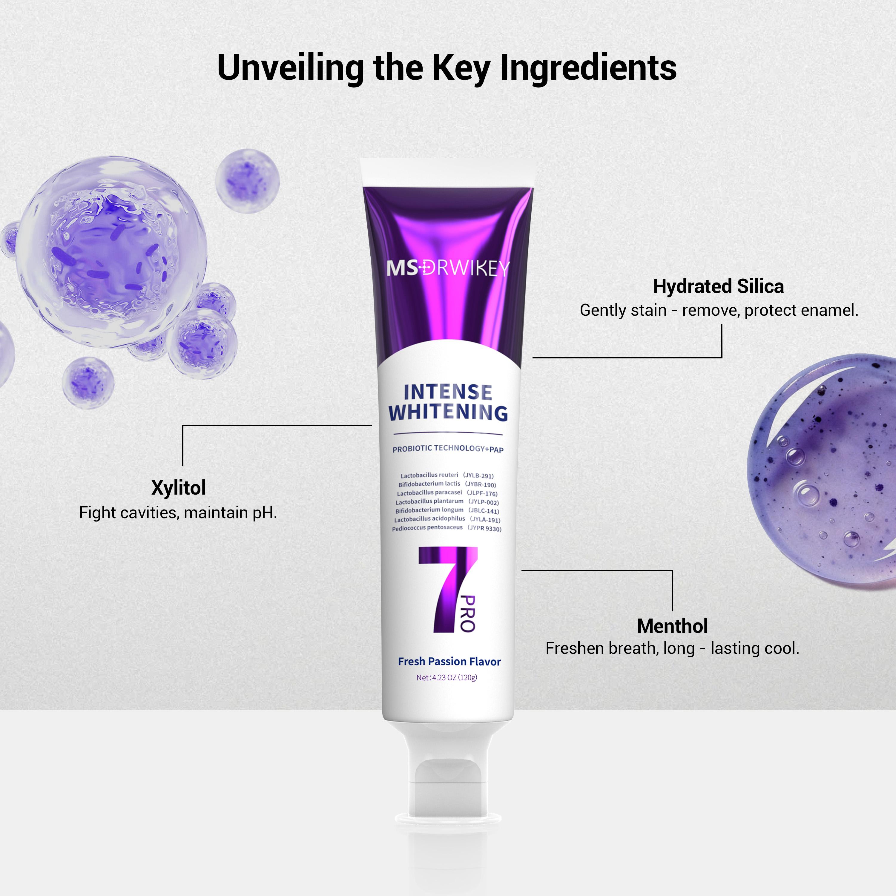 New 7-Pro Intensive Toothpaste | Upgraded Purple Formula with 7 Probiotics | Deep Enamel Repair & Long-Lasting Freshness