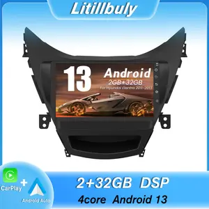 Car Stereo for Hyundai Elantra 2011-2013 touch screen has Android Auto Wireless Carplay, Bluetooth WIFI supports GPS Navigation