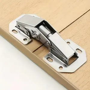 Stainless Steel Cabinet Hinge, 90-Degree Spring Hidden Hinge for Frameless Kitchen Cabinets, Surface Mount, Contemporary Style, Polished Finish